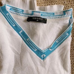 Vintage Versace sweater blue and white sz S